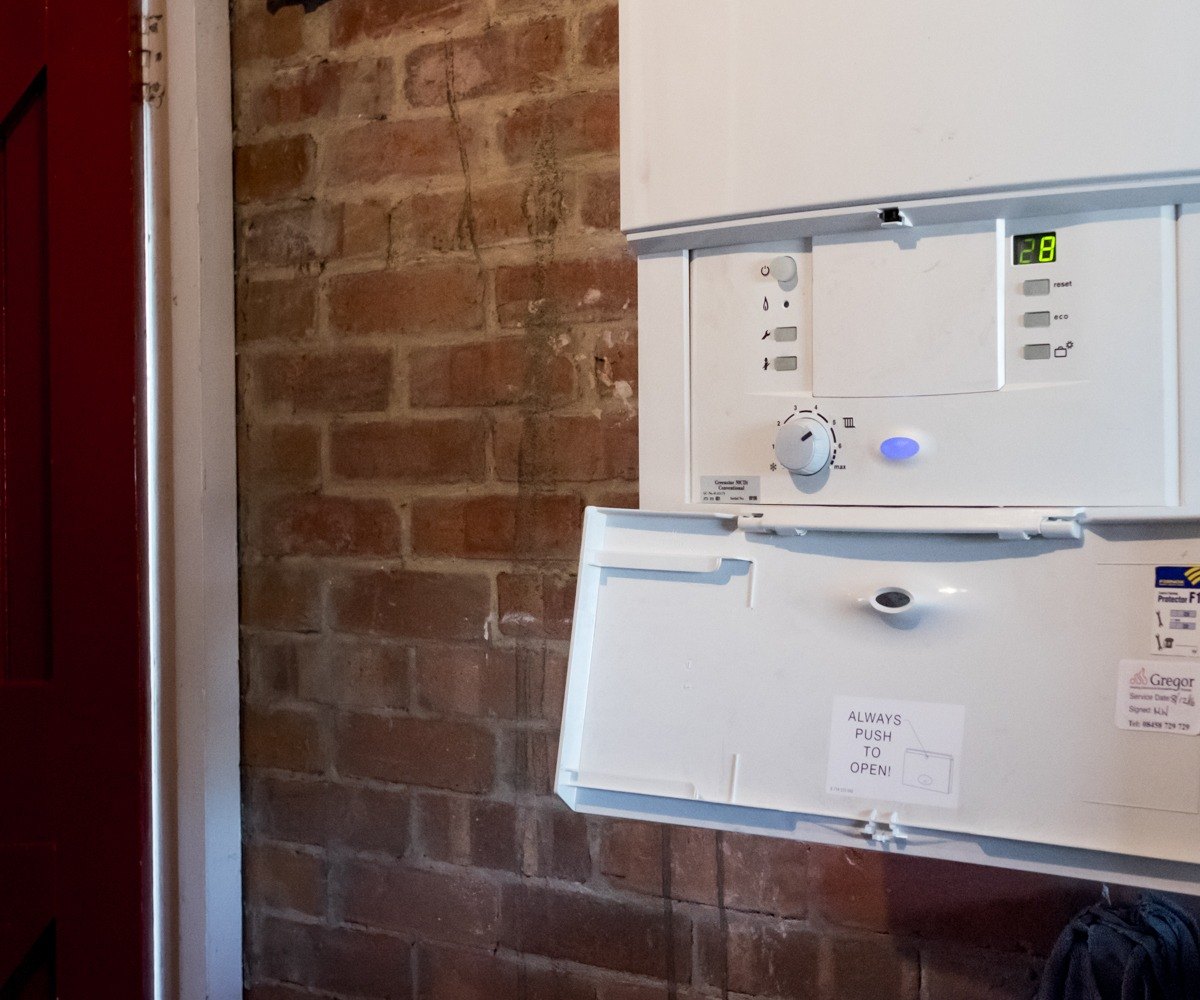 Boiler opened up for a service and repair